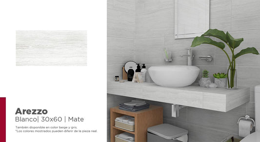 Piso ARREZO BLANCO 30X60 cm